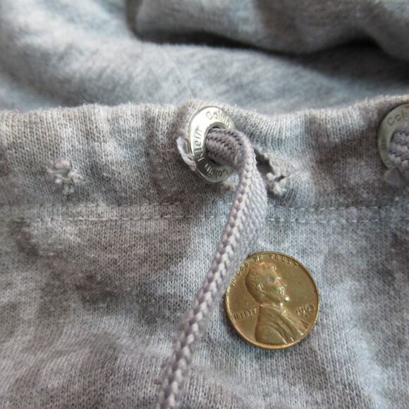 Calvin Klein Sweatshirt Womens Size M Gray Leopard Print Fleece Mock Neck Logo - Picture 4 of 10